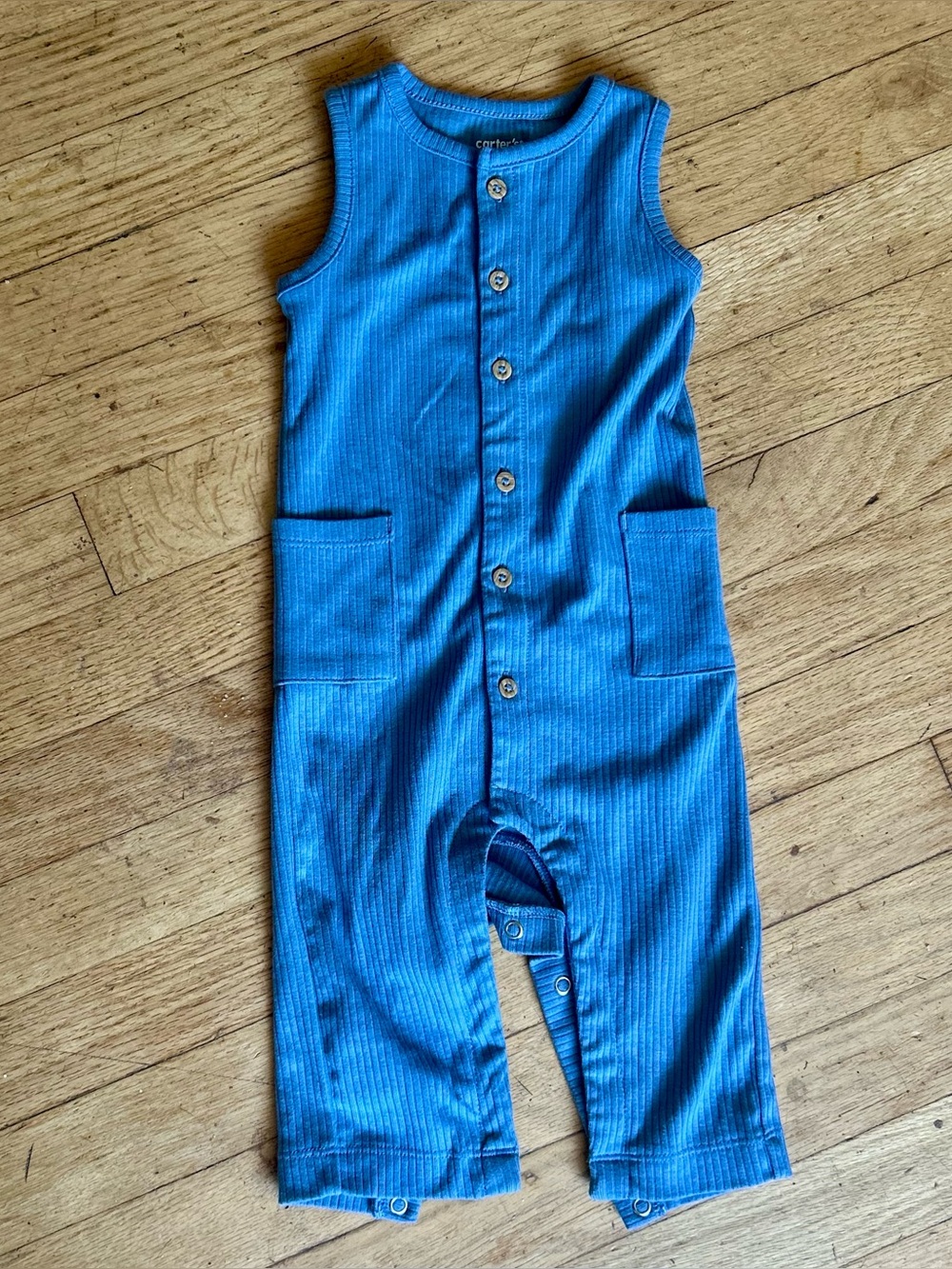 Carter's Blue Ribbed Jumpsuit/Romper - Picture 4 of 10